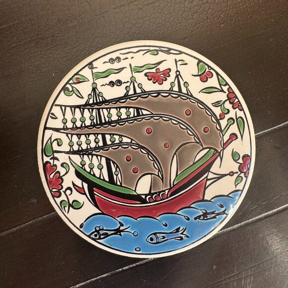 Nassos Ceramic Tile Coasters, Set of 7 - Picture 8 of 12